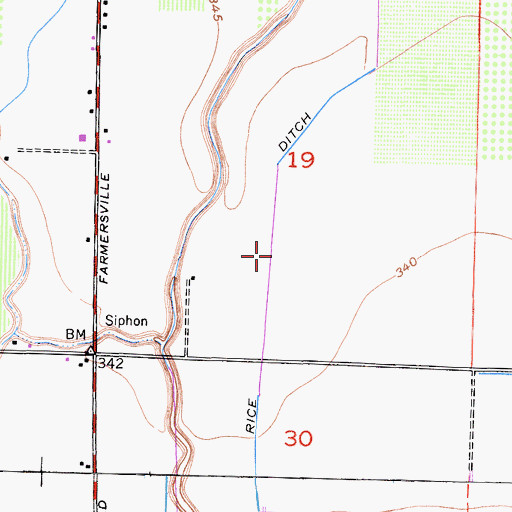 Topographic Map of Rice Ditch, CA