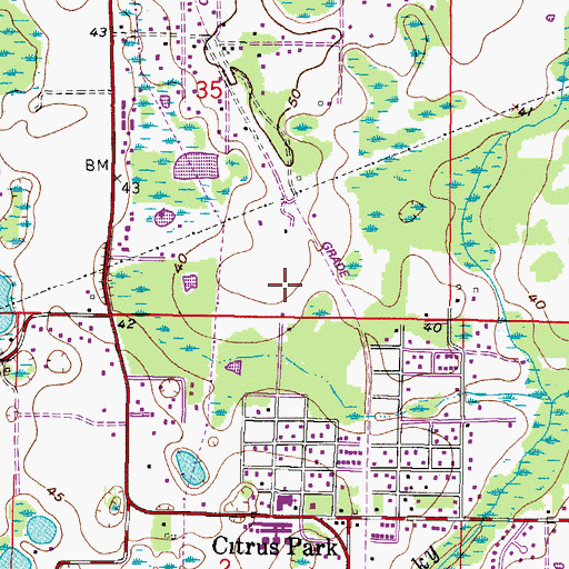 Topographic Map of Berkford Place, FL