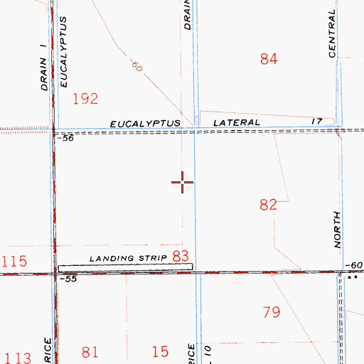 Topographic Map of Rice Drain, CA