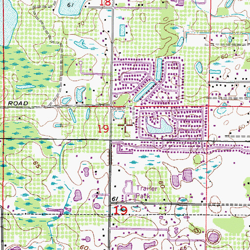 Topographic Map of Blessed Estates, FL