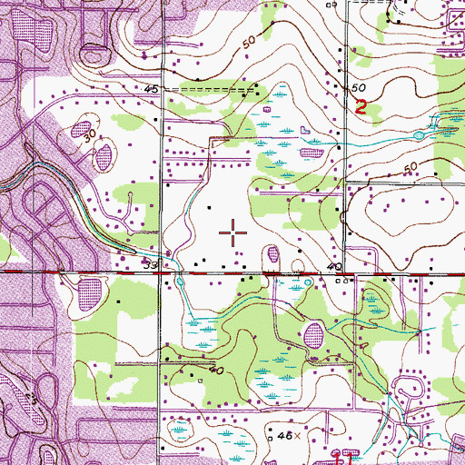 Topographic Map of Bloomingdale Villas, FL