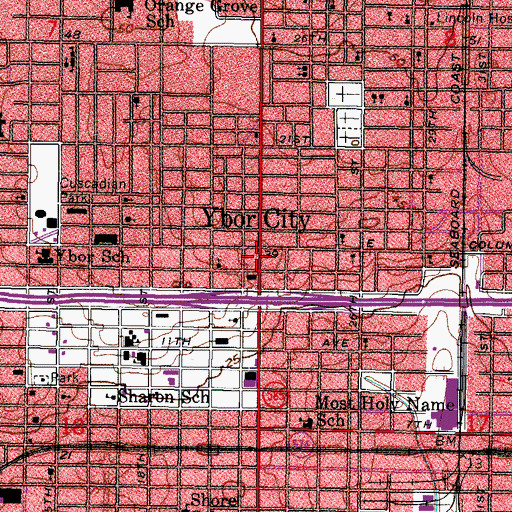 Topographic Map of Boaz, FL