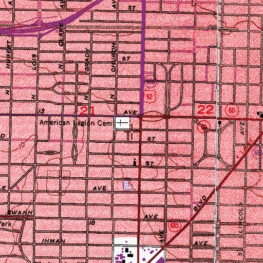 Topographic Map of Bon Air West, FL
