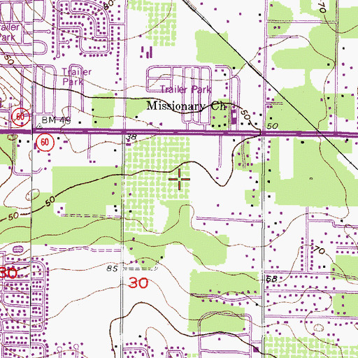 Topographic Map of Bonterra, FL