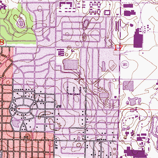Topographic Map of Bougainvillea Oaks, FL