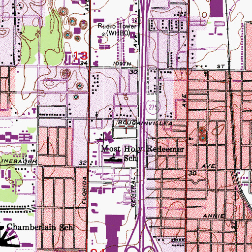 Topographic Map of Bougenvista, FL