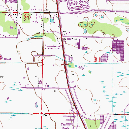 Topographic Map of Boulevard Villas, FL