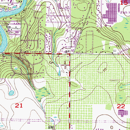 Topographic Map of Boyette Farms, FL