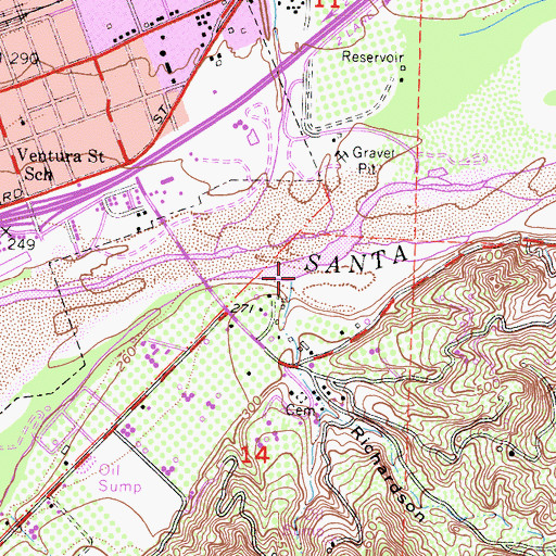Topographic Map of Richardson Canyon, CA