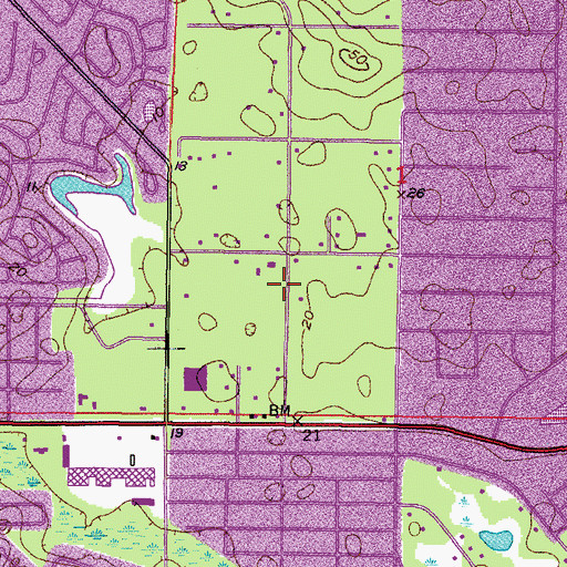 Topographic Map of Hope Lutheran Church, FL