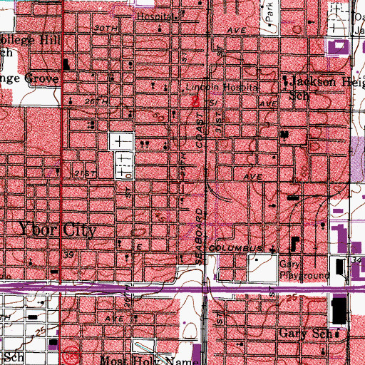 Topographic Map of House of God Church, FL