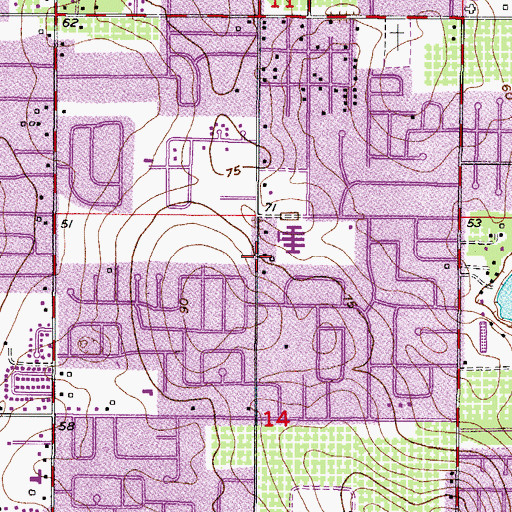 Topographic Map of Iglesia Cristiana la Nueva Jerusalem, FL