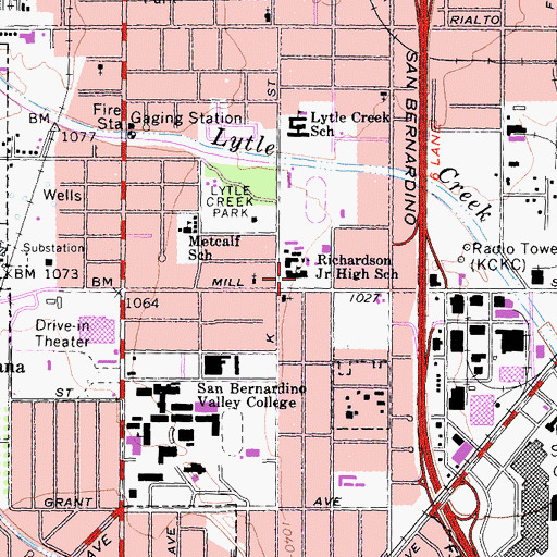 Topographic Map of Richardson Preparatory High School, CA