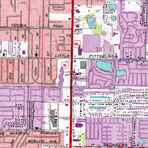 Topographic Map of Island Baptist Church of Oneco, FL