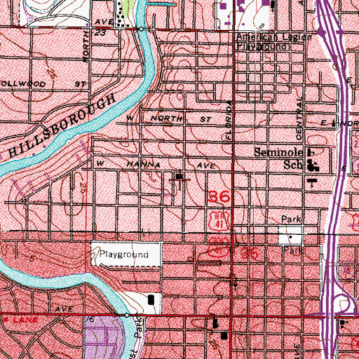 Topographic Map of Korean First Baptist Mission, FL