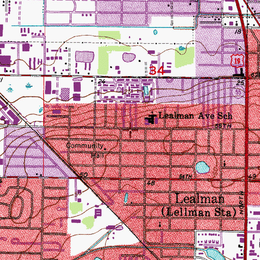 Topographic Map of Lealman United Methodist Church, FL