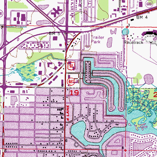 Topographic Map of Liberty Baptist Church, FL