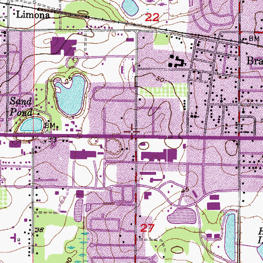 Topographic Map of Life Center of Brandon, FL