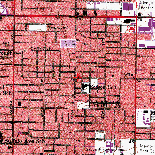 Topographic Map of Light of the World Church, FL