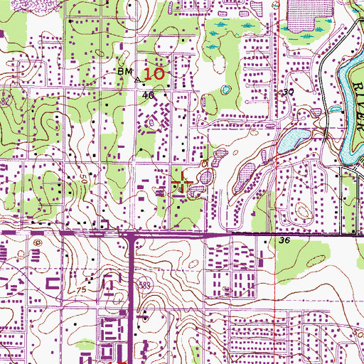 Topographic Map of Mar Gregorios Syrian Church, FL