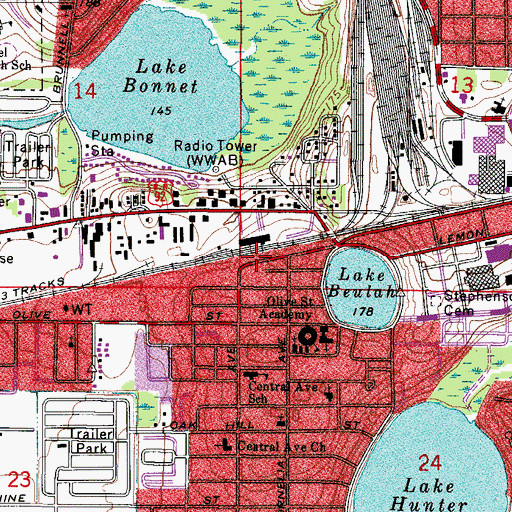 Topographic Map of Missionary Church of Christ, FL
