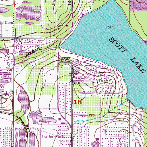 Topographic Map of Mount Olive Missionary Baptist Church, FL