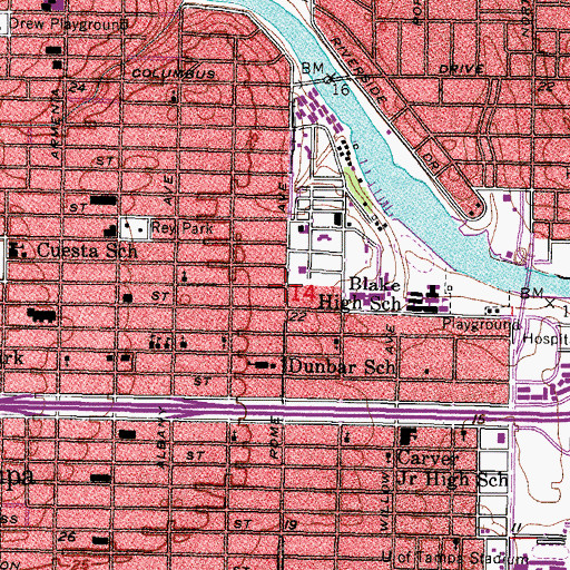 Topographic Map of Mount Pleasant Baptist Church, FL