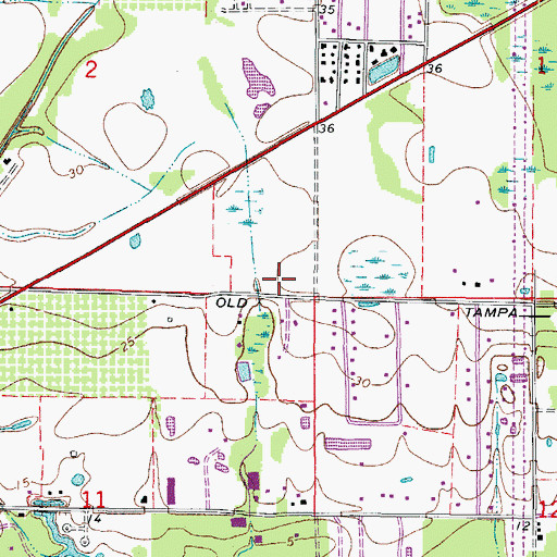 Topographic Map of New Hope Baptist Church, FL
