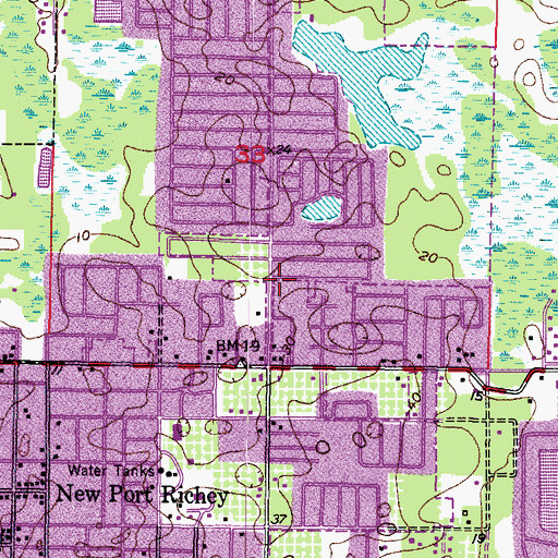 Topographic Map of New Life Family Church, FL