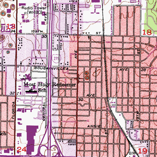 Topographic Map of New Life Full Gospel Church, FL