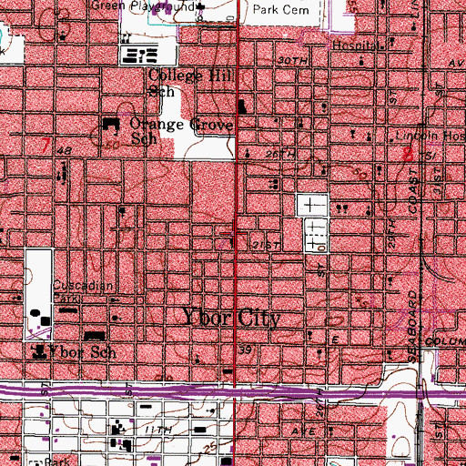 Topographic Map of New Light Missionary Church, FL