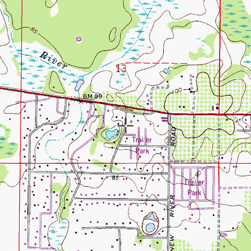 Topographic Map of New River Methodist Church, FL