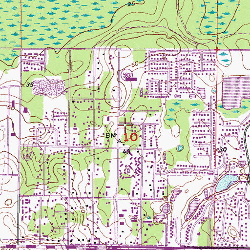 Topographic Map of North 56th Street Gospel Church, FL