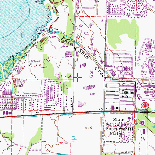 Topographic Map of Palma Sola Bay Baptist Church, FL