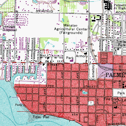 Topographic Map of Palmetto Assembly of God, FL