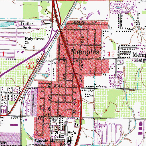 Topographic Map of Pentecostal of Faith Church, FL