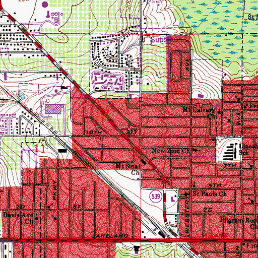 Topographic Map of Revival Center Outreach Ministry, FL