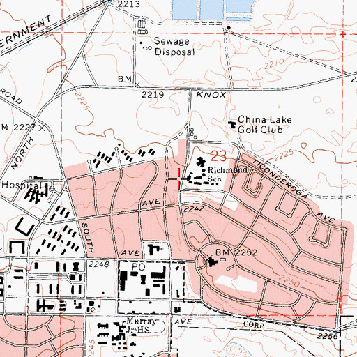 Topographic Map of Richmond Elementary School, CA