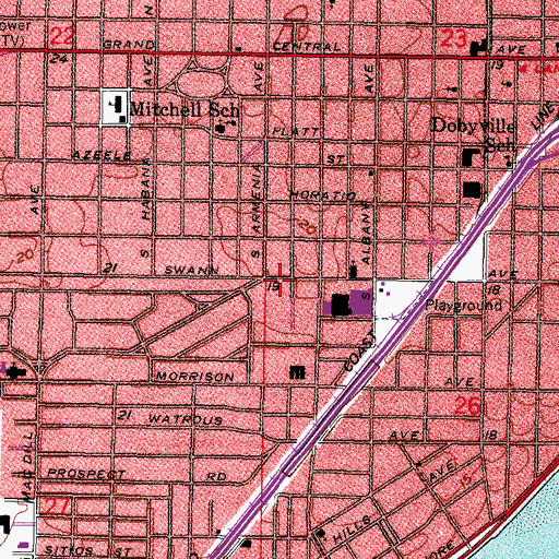 Topographic Map of Saint John Greek Orthodox Church, FL