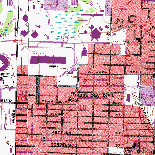 Topographic Map of Saint John Presbyterian Church, FL