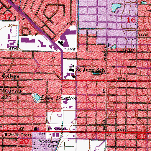 Topographic Map of Saint Jude Cathedral, FL