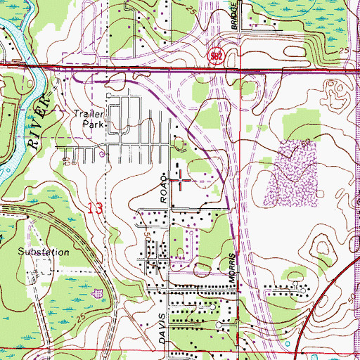 Topographic Map of Saint Marks Marthoma Church, FL
