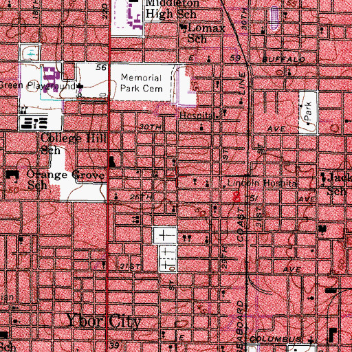 Topographic Map of Saint Matthews Baptist Church, FL