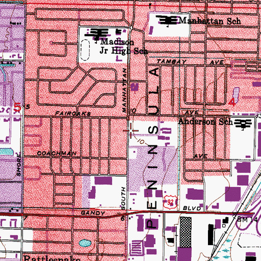 Topographic Map of Saint Patricks Catholic Church, FL