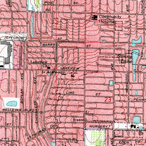 Topographic Map of Seventh Day Adventist Church, FL
