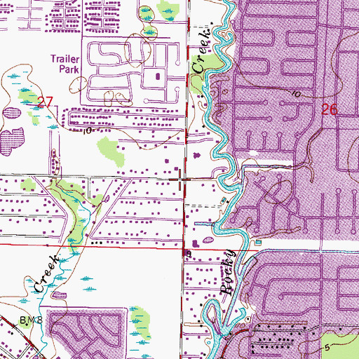 Topographic Map of Sheldon Road Baptist Church, FL
