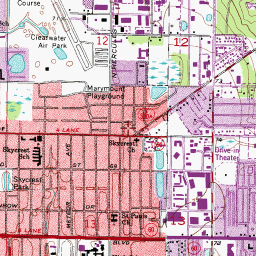 Topographic Map of Skycrest United Methodist Church, FL