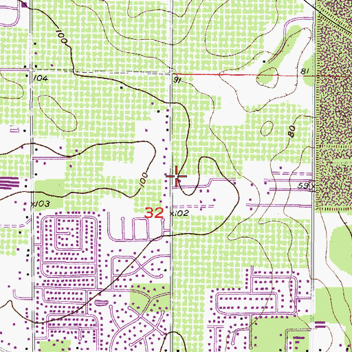 Topographic Map of South Brandon Congregation Kingdom Hall of Jehovahs Witnesses, FL