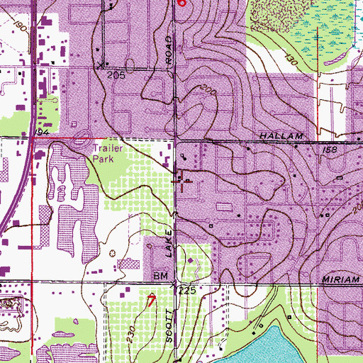 Topographic Map of Southside Assembly of God Church, FL