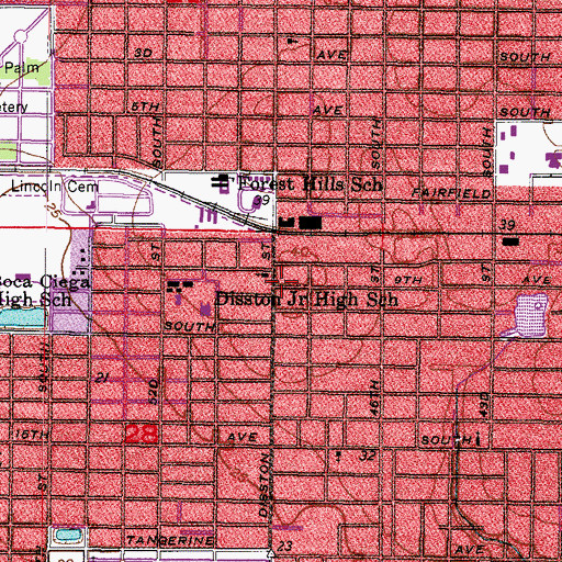 Topographic Map of Southside Church of Christ, FL